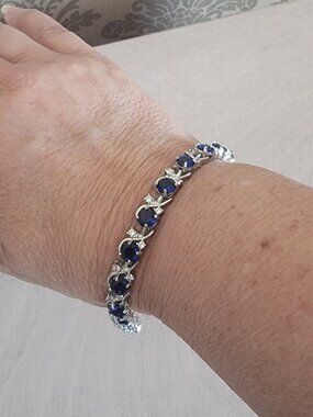 Sapphire Tennis Bracelet | Color: Blue/Silver